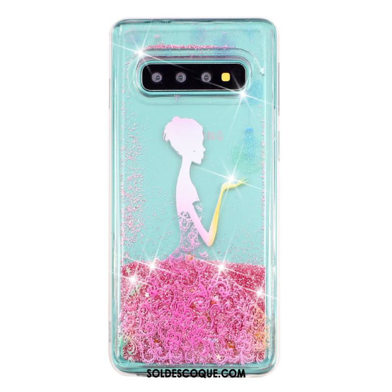 Coque Samsung Galaxy S10+ Étui Protection Quicksand Téléphone Portable Étoile En Vente