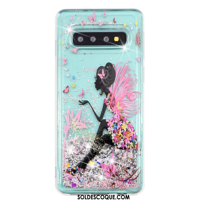 Coque Samsung Galaxy S10+ Étui Protection Quicksand Téléphone Portable Étoile En Vente