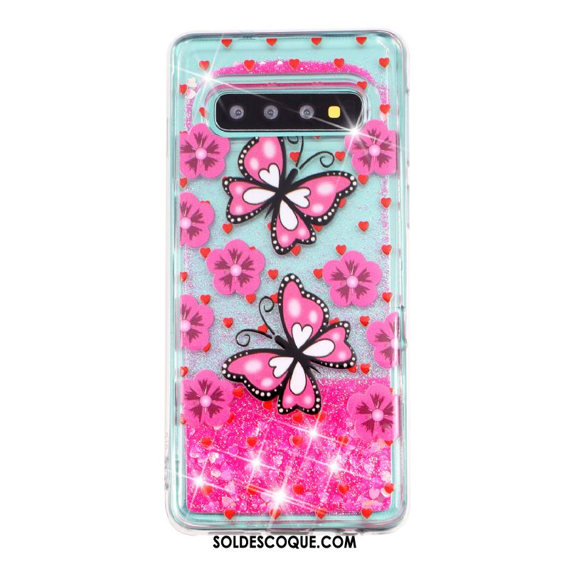 Coque Samsung Galaxy S10+ Étui Protection Quicksand Téléphone Portable Étoile En Vente