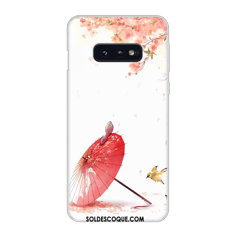 Coque Samsung Galaxy S10e Blanc Rouge Incassable Étui Étoile En Ligne