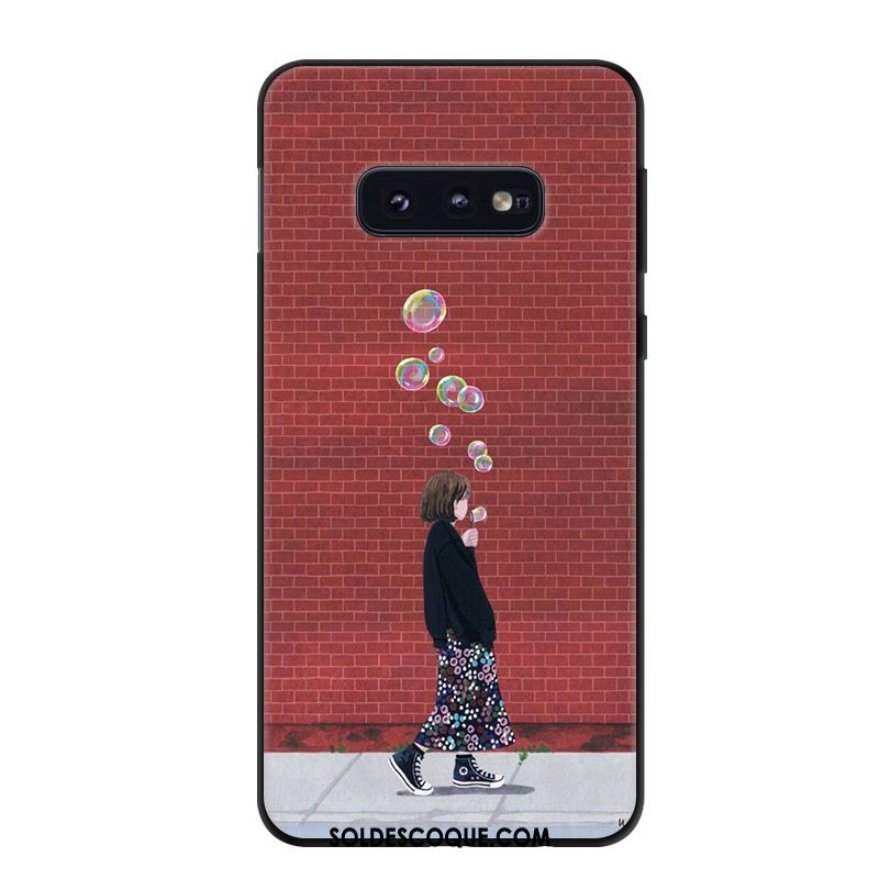 Coque Samsung Galaxy S10e Dessin Animé Noir Étui Téléphone Portable Simple En Vente