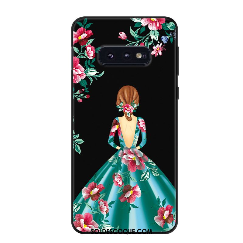 Coque Samsung Galaxy S10e Dessin Animé Noir Étui Téléphone Portable Simple En Vente