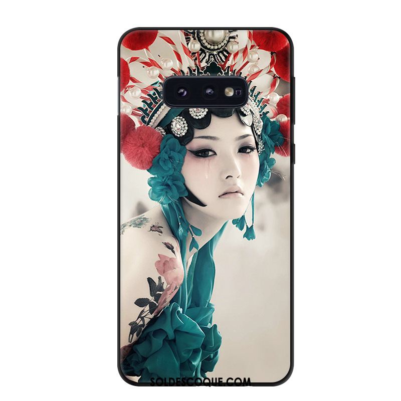 Coque Samsung Galaxy S10e Dessin Animé Noir Étui Téléphone Portable Simple En Vente