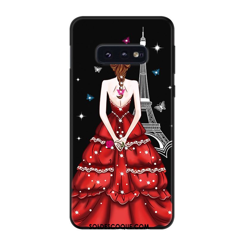 Coque Samsung Galaxy S10e Dessin Animé Noir Étui Téléphone Portable Simple En Vente