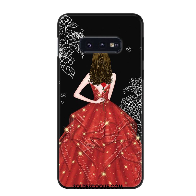 Coque Samsung Galaxy S10e Dessin Animé Noir Étui Téléphone Portable Simple En Vente