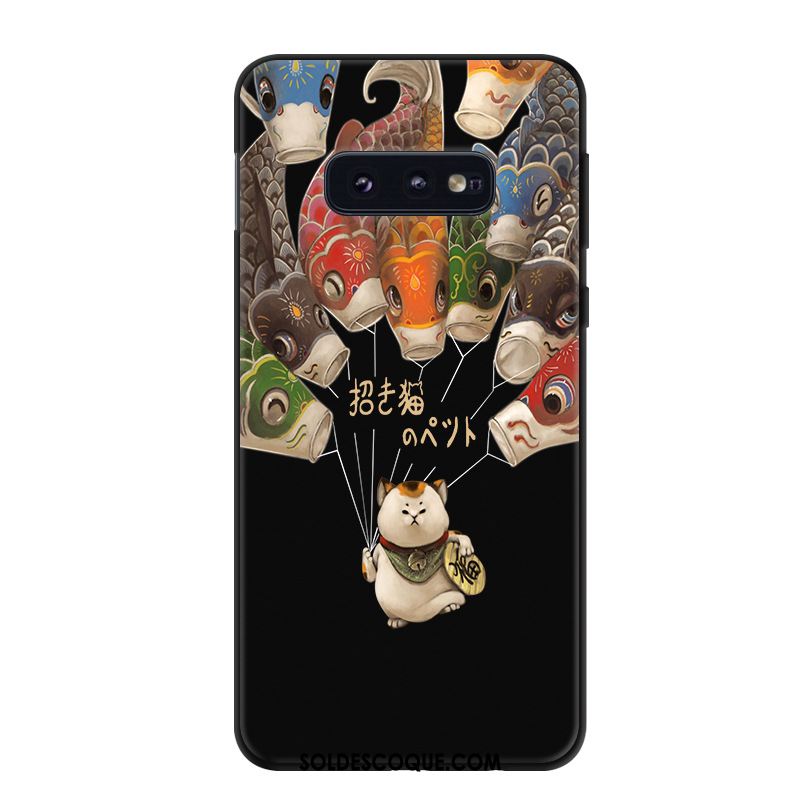 Coque Samsung Galaxy S10e Dessin Animé Noir Étui Téléphone Portable Simple En Vente