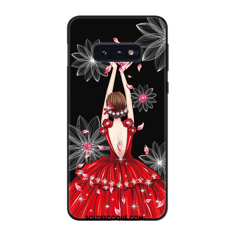 Coque Samsung Galaxy S10e Dessin Animé Noir Étui Téléphone Portable Simple En Vente