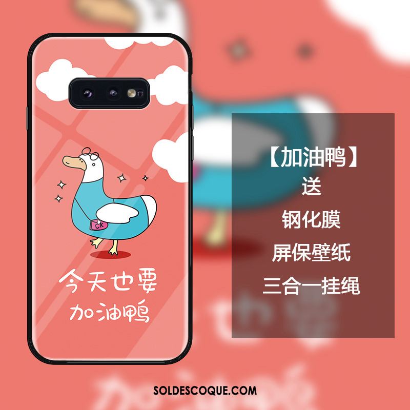 Coque Samsung Galaxy S10e Dessin Animé Téléphone Portable Vert Canard Personnalité Soldes