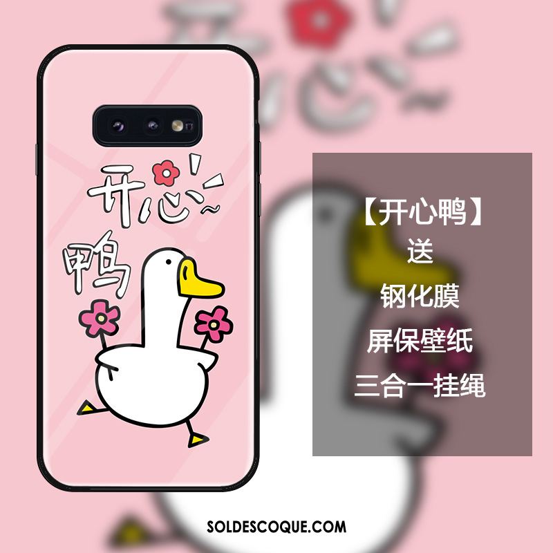 Coque Samsung Galaxy S10e Dessin Animé Téléphone Portable Vert Canard Personnalité Soldes