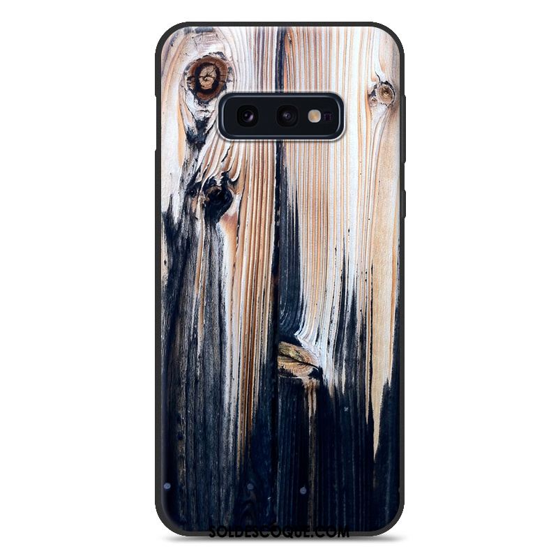 Coque Samsung Galaxy S10e Fluide Doux Téléphone Portable Grain De Bois Étoile Tendance Soldes