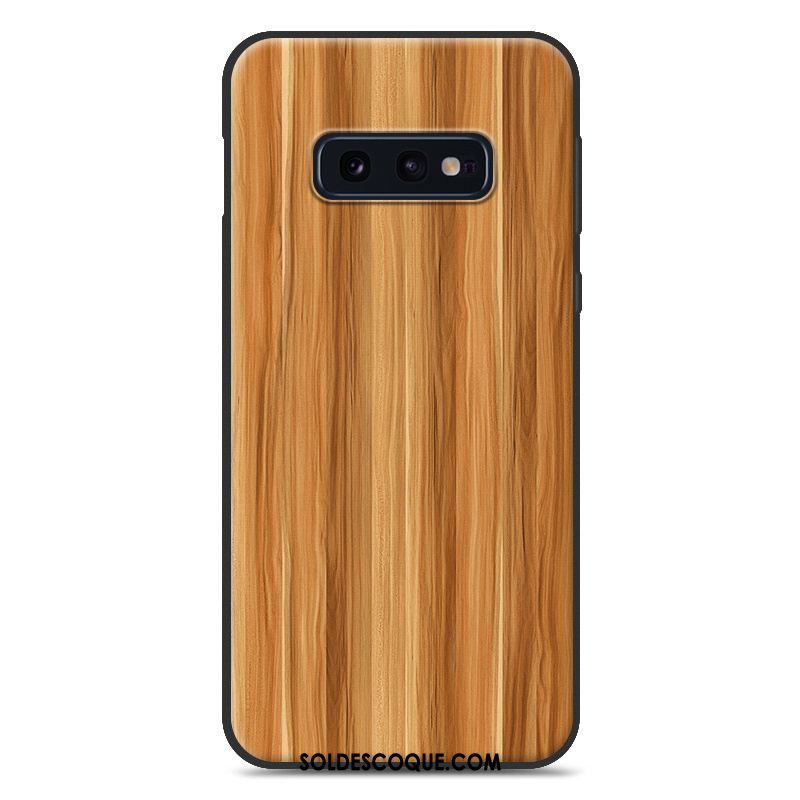 Coque Samsung Galaxy S10e Fluide Doux Téléphone Portable Grain De Bois Étoile Tendance Soldes