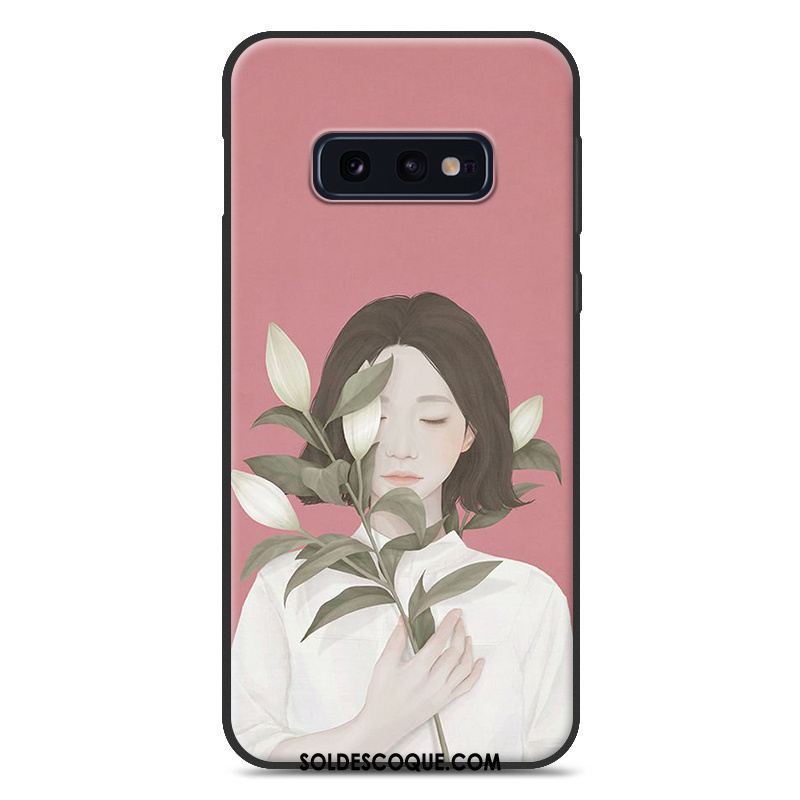 Coque Samsung Galaxy S10e Frais Art Petit Silicone Rouge Pas Cher