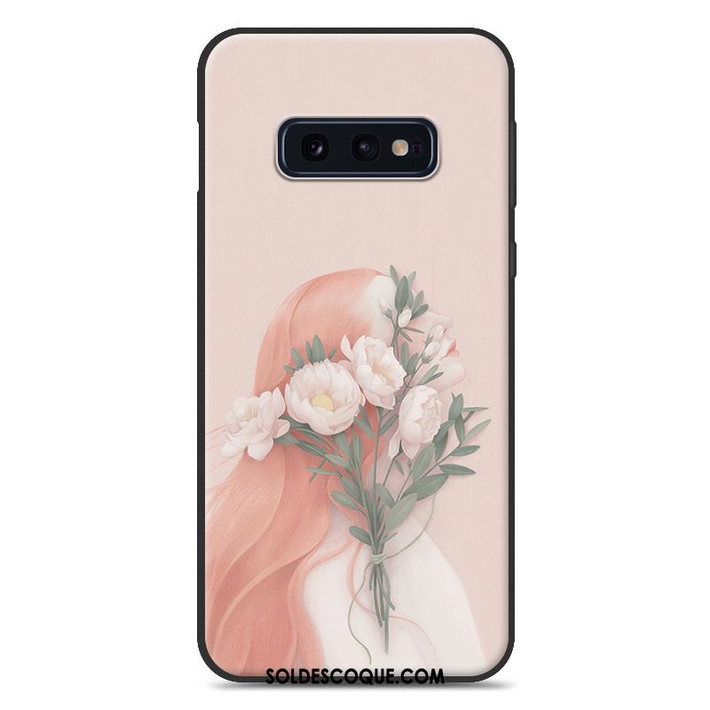 Coque Samsung Galaxy S10e Frais Art Petit Silicone Rouge Pas Cher