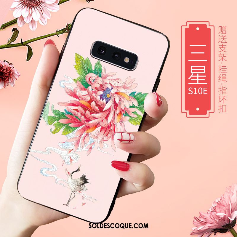 Coque Samsung Galaxy S10e Gaufrage Étoile Net Rouge Protection Personnalité Housse Pas Cher