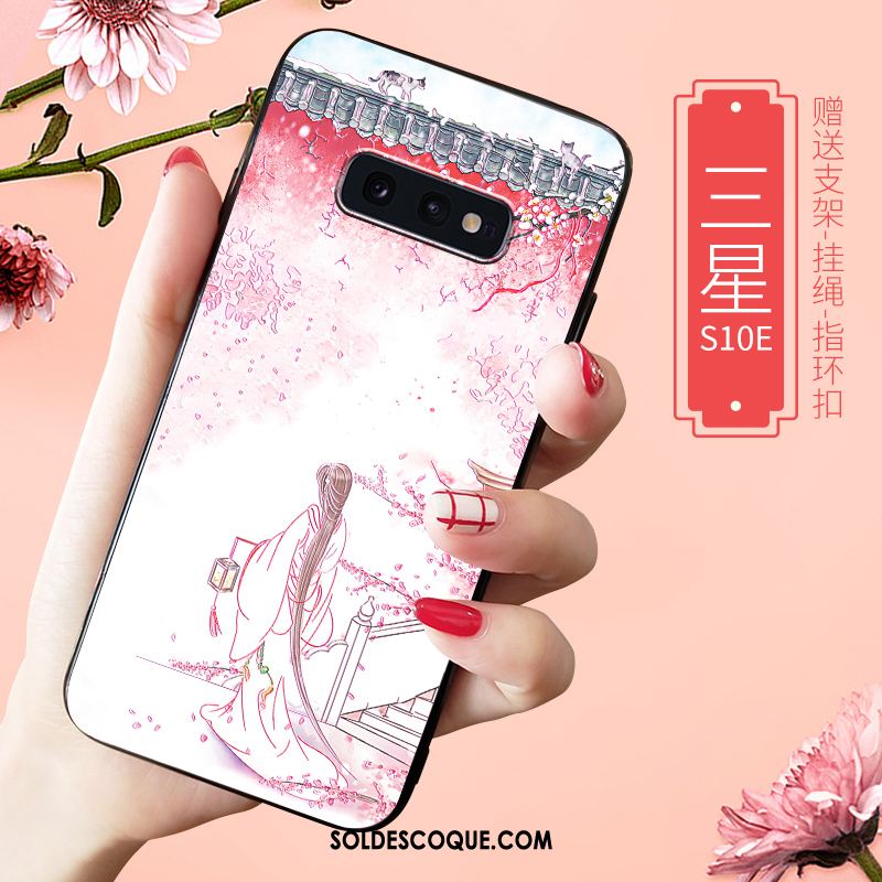 Coque Samsung Galaxy S10e Gaufrage Étoile Net Rouge Protection Personnalité Housse Pas Cher