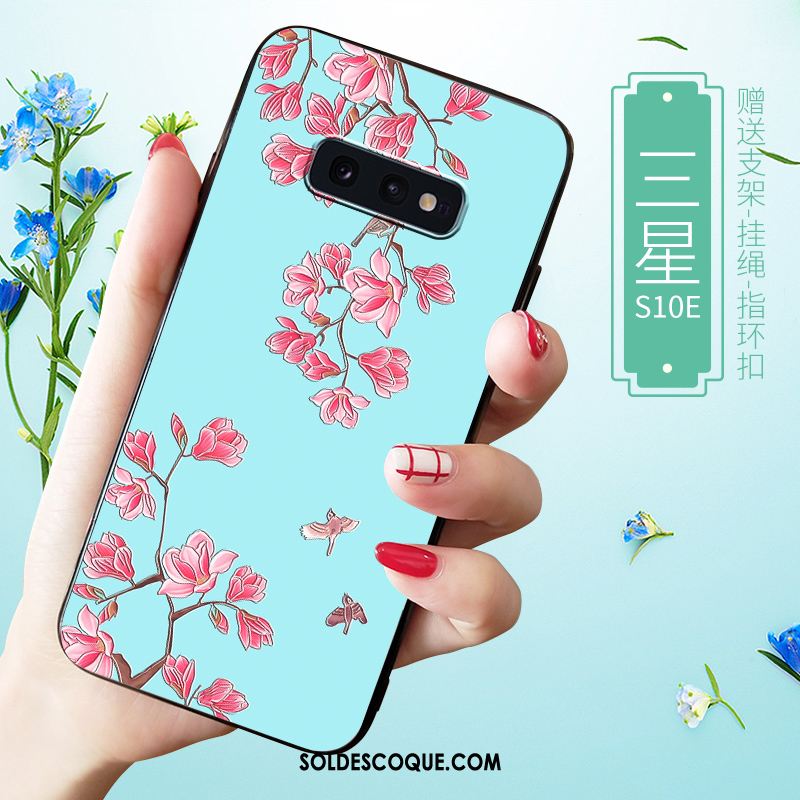 Coque Samsung Galaxy S10e Gaufrage Étoile Net Rouge Protection Personnalité Housse Pas Cher