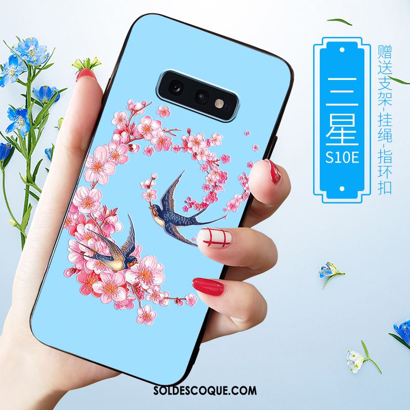 Coque Samsung Galaxy S10e Gaufrage Étoile Net Rouge Protection Personnalité Housse Pas Cher