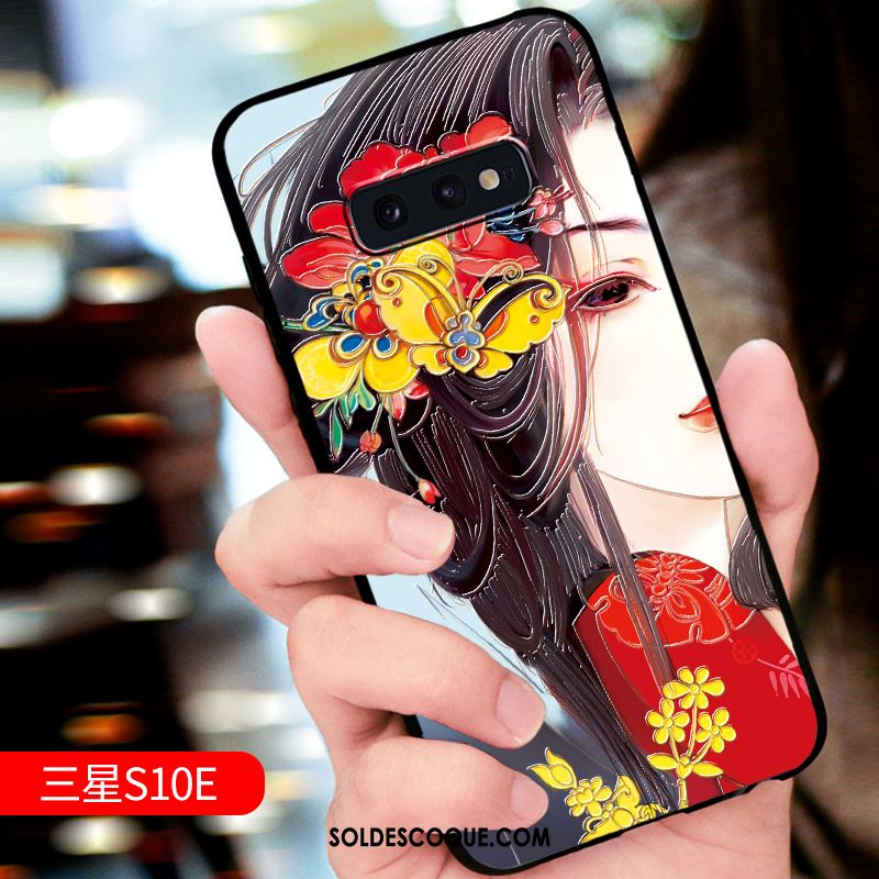 Coque Samsung Galaxy S10e Luxe Créatif Net Rouge Silicone Incassable En Vente