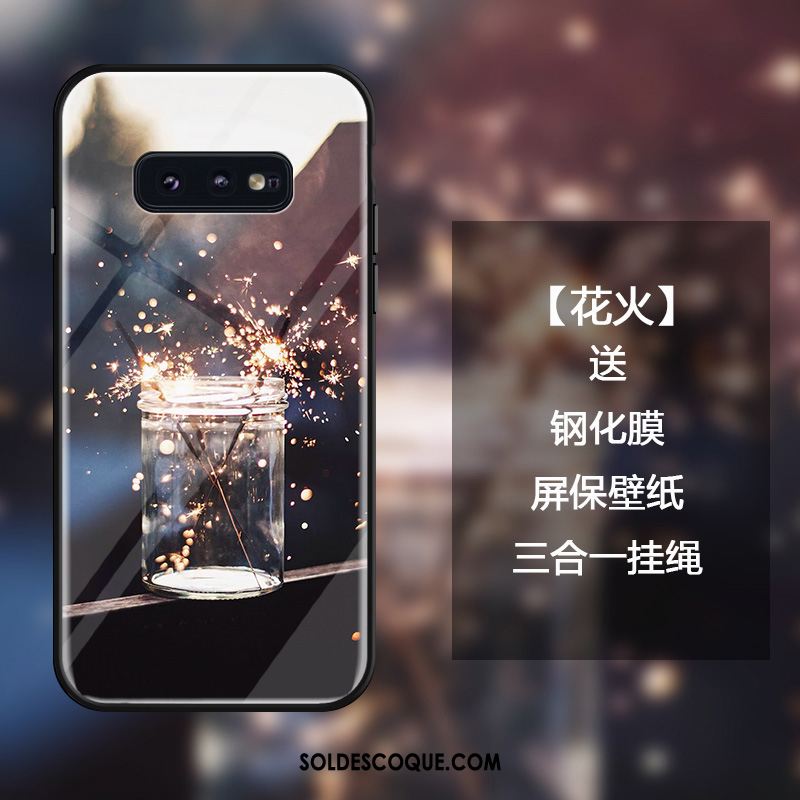 Coque Samsung Galaxy S10e Verre Trempé Mode Étoile Incassable Marque De Tendance Pas Cher