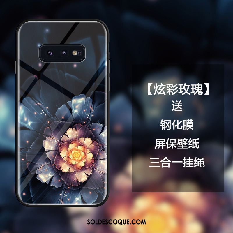 Coque Samsung Galaxy S10e Verre Trempé Mode Étoile Incassable Marque De Tendance Pas Cher