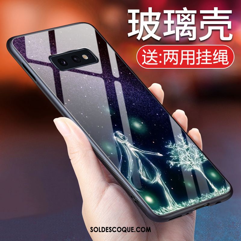 Coque Samsung Galaxy S10e Verre Trempé Étui Mode Étoile Marque De Tendance En Ligne