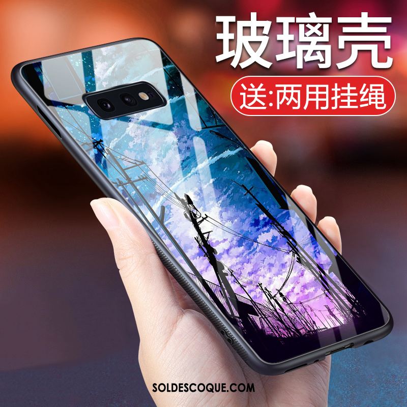 Coque Samsung Galaxy S10e Verre Trempé Étui Mode Étoile Marque De Tendance En Ligne