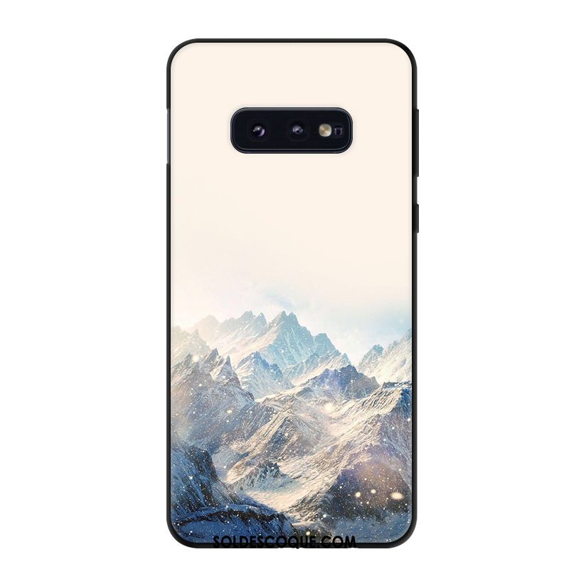 Coque Samsung Galaxy S10e Vintage Rouge Délavé En Daim Tendance Étoile En Vente