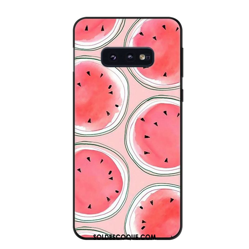 Coque Samsung Galaxy S10e Vintage Rouge Délavé En Daim Tendance Étoile En Vente