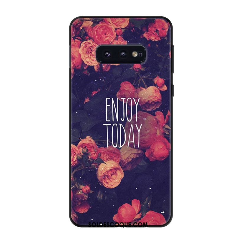 Coque Samsung Galaxy S10e Vintage Rouge Délavé En Daim Tendance Étoile En Vente