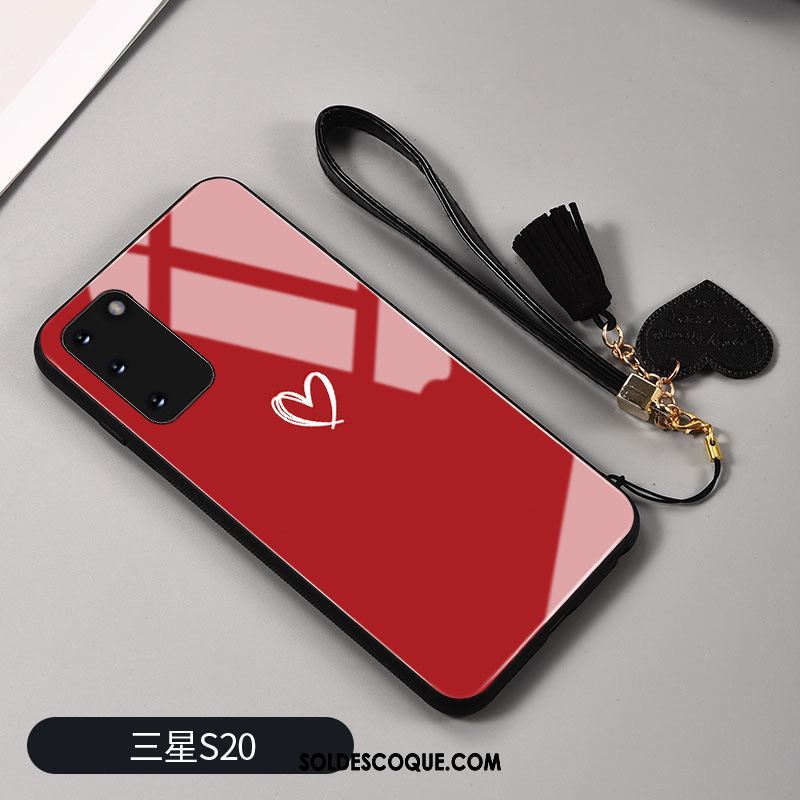 Coque Samsung Galaxy S20 Amour Étui Miroir Tendance Rouge Pas Cher
