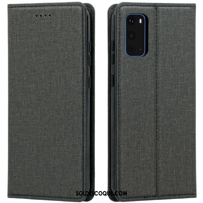 Coque Samsung Galaxy S20 Bleu Étoile Modèle Fleurie Étui En Cuir Tissu En Vente