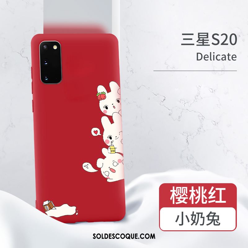 Coque Samsung Galaxy S20 Incassable Étoile Charmant Étui Rouge Pas Cher