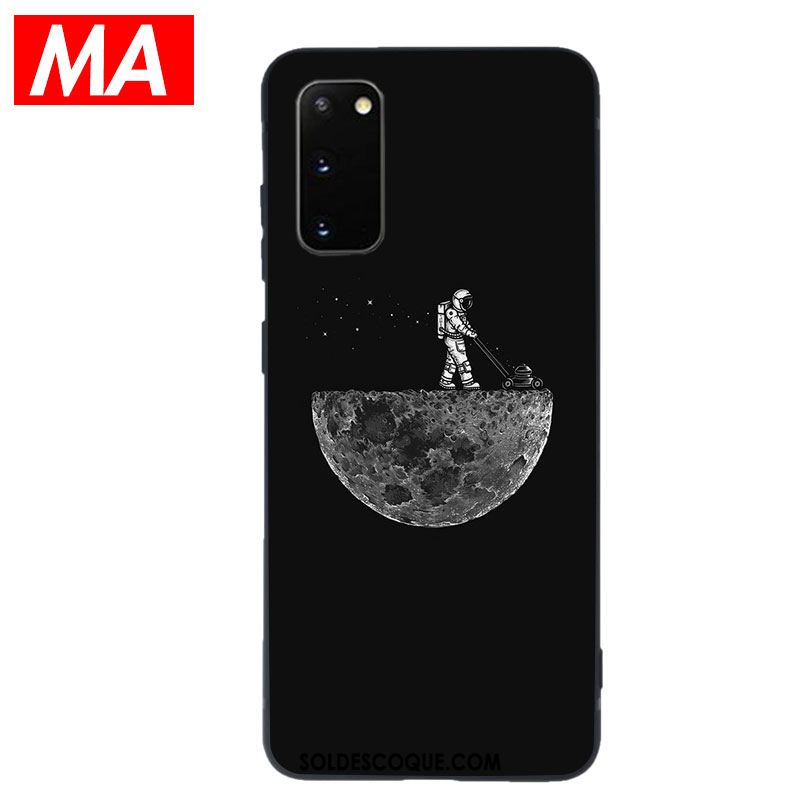 Coque Samsung Galaxy S20 Mode Simple Fluide Doux Noir Étui Soldes