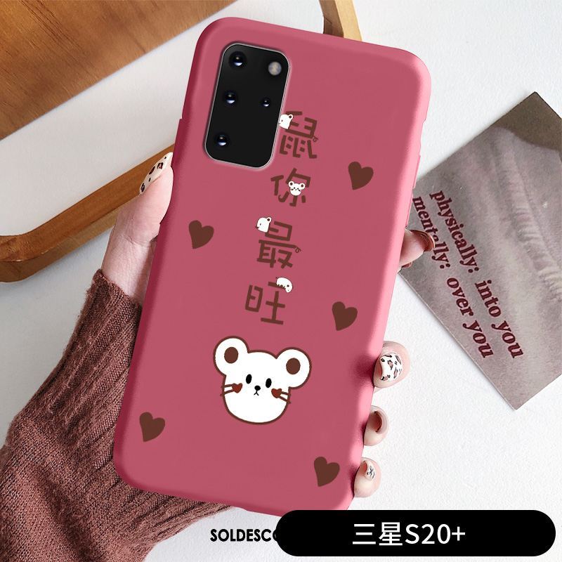 Coque Samsung Galaxy S20+ Simple Amour Étoile Rat Rose Pas Cher