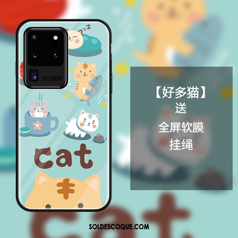 Coque Samsung Galaxy S20 Ultra Incassable Chat Dessin Animé Téléphone Portable Tout Compris Pas Cher