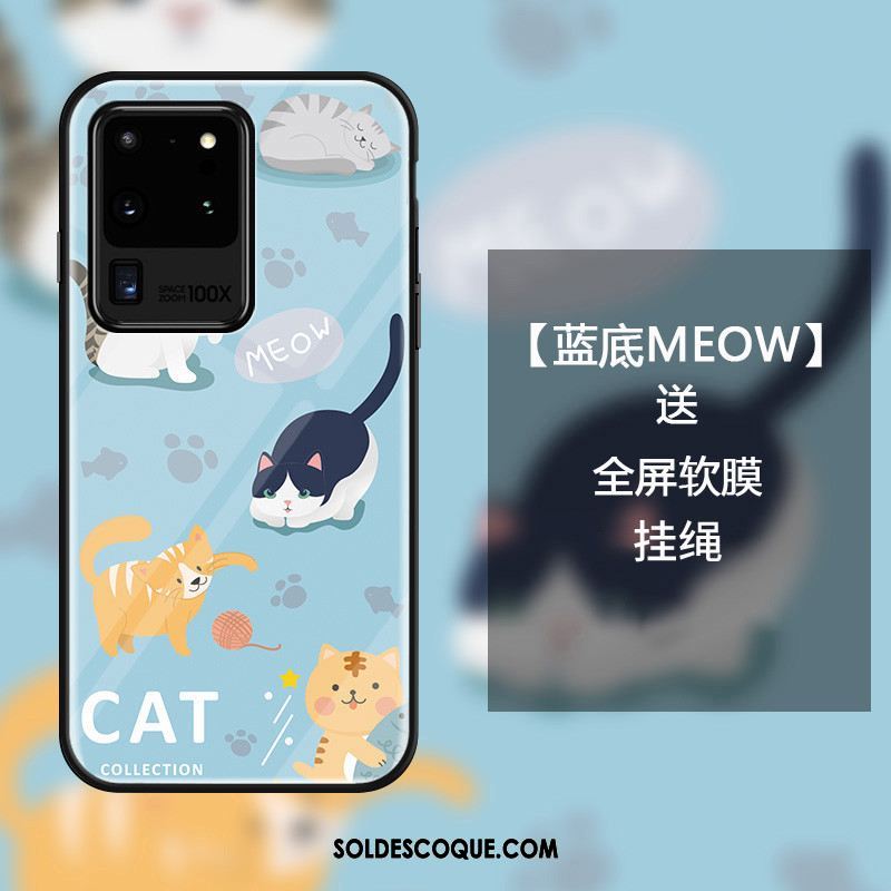 Coque Samsung Galaxy S20 Ultra Incassable Chat Dessin Animé Téléphone Portable Tout Compris Pas Cher
