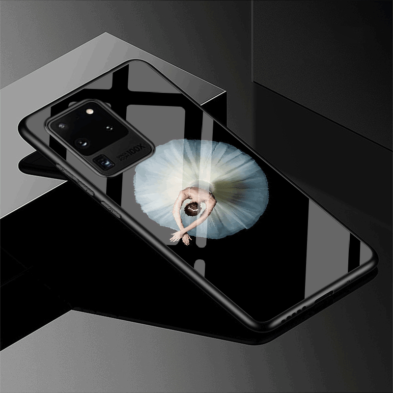 Coque Samsung Galaxy S20 Ultra Verre Étui Personnalité Téléphone Portable Silicone Housse Pas Cher