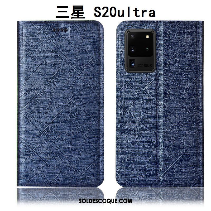 Coque Samsung Galaxy S20 Ultra Étui En Cuir Lin Or Étoile Téléphone Portable France