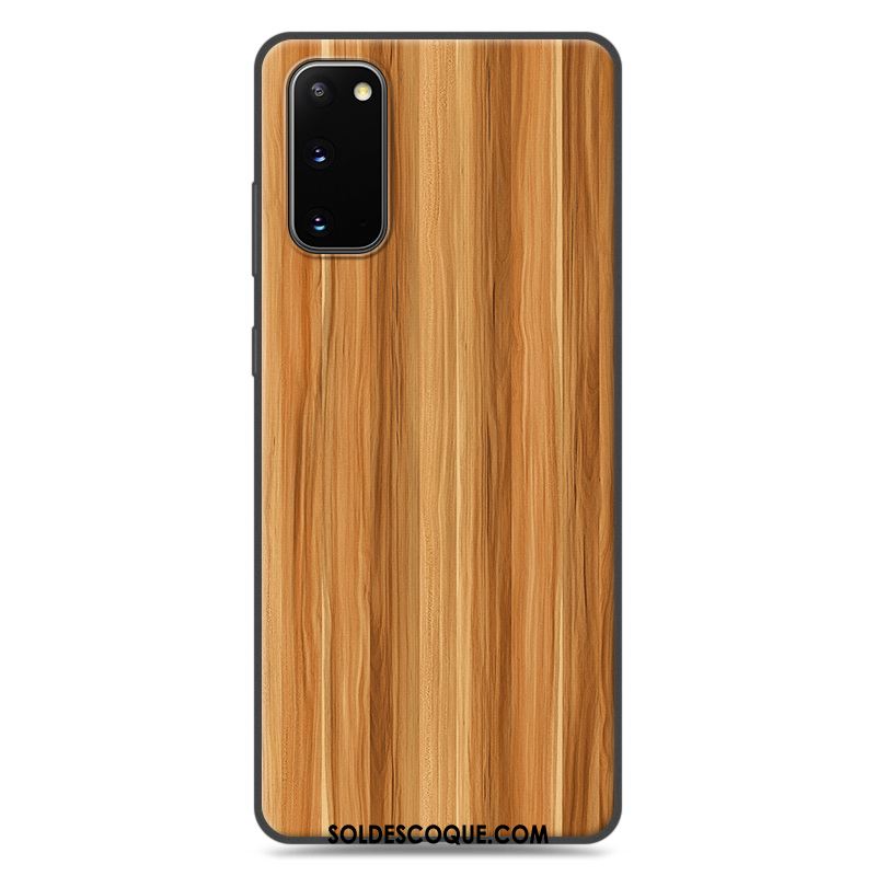 Coque Samsung Galaxy S20 Étoile Délavé En Daim Fluide Doux Grain De Bois Téléphone Portable Pas Cher