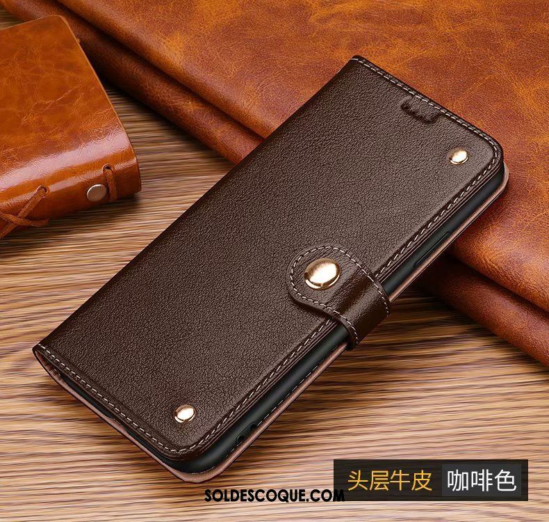 Coque Samsung Galaxy S20+ Étui En Cuir Marron Cuir Véritable Carte Téléphone Portable Pas Cher