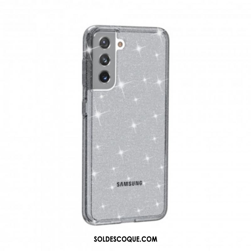 Coque Samsung Galaxy S21 5G Transparente Paillettes