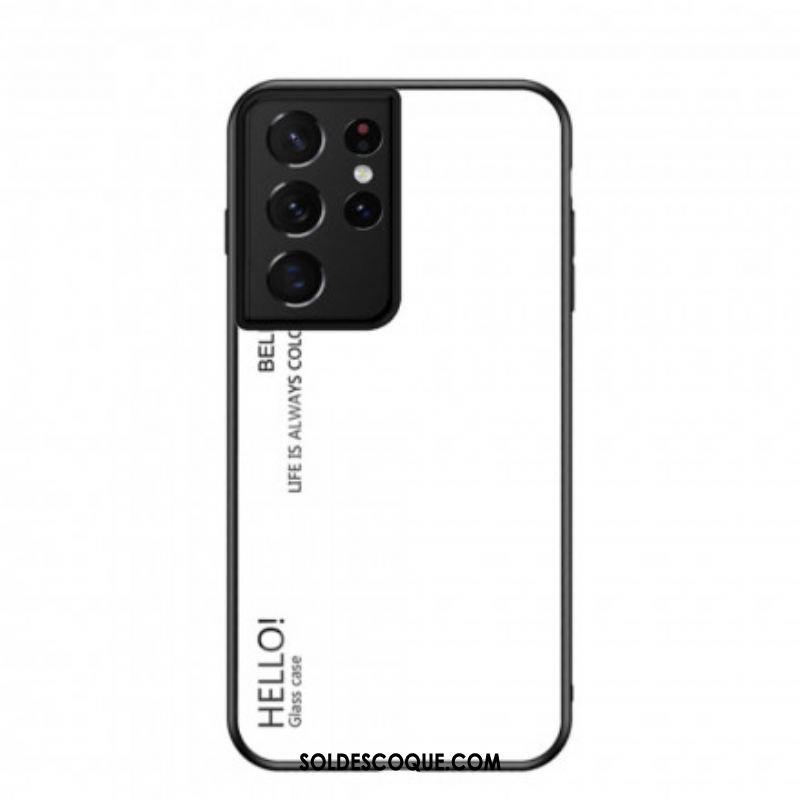 Coque Samsung Galaxy S21 Ultra 5G Verre Trempé Hello