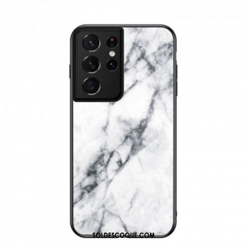 Coque Samsung Galaxy S21 Ultra 5G Verre Trempé Marble Colors