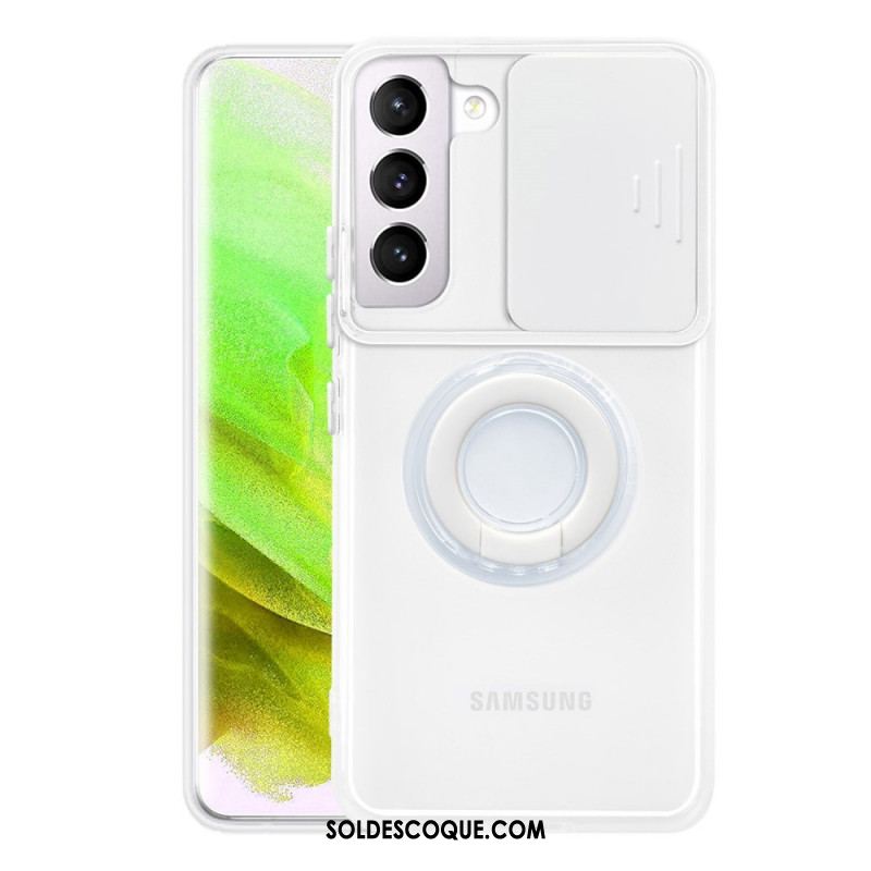 Coque Samsung Galaxy S22 5G Anneau-Support et Protège-Lentilles