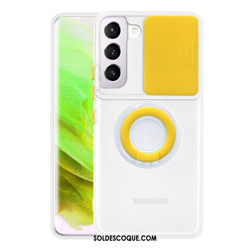 Coque Samsung Galaxy S22 5G Anneau-Support et Protège-Lentilles