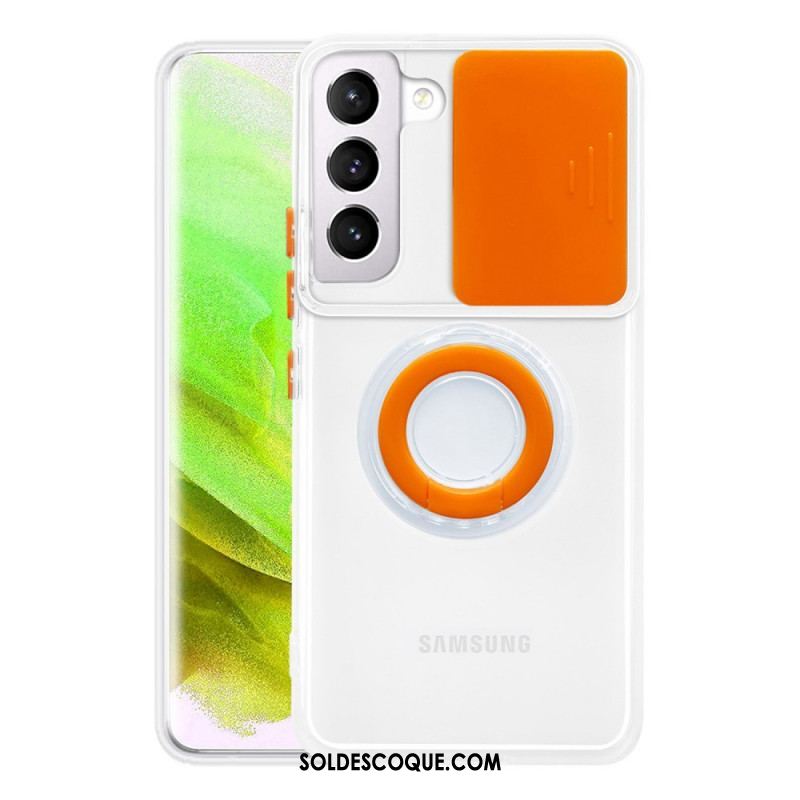 Coque Samsung Galaxy S22 5G Anneau-Support et Protège-Lentilles