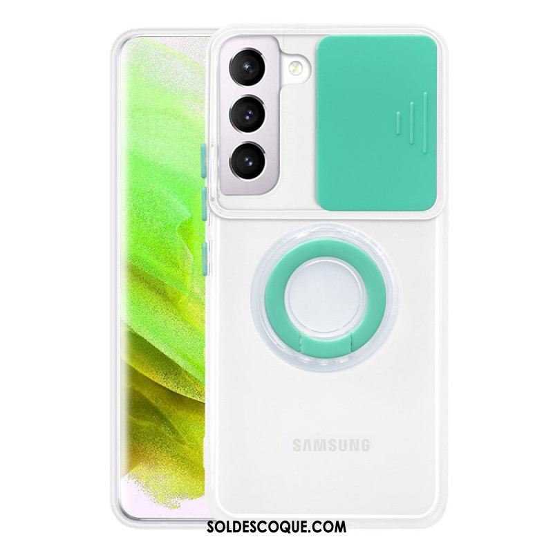 Coque Samsung Galaxy S22 5G Anneau-Support et Protège-Lentilles