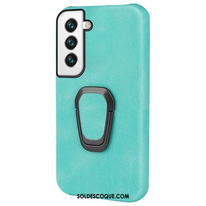 Coque Samsung Galaxy S22 5G Effet Cuir Anneau-Support New Colors