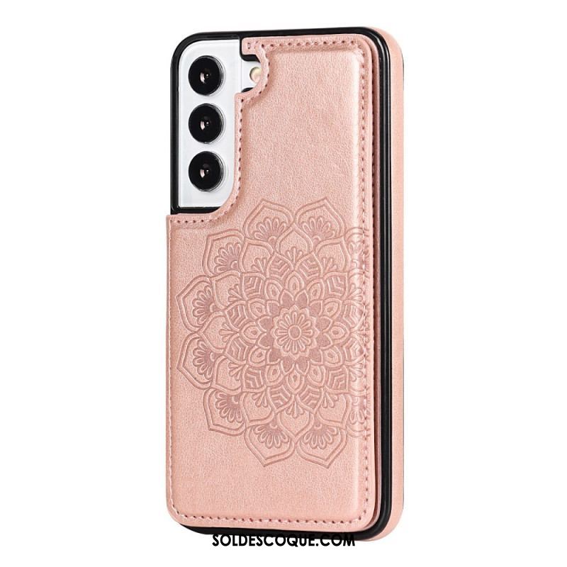 Coque Samsung Galaxy S22 5G Porte-Cartes Impression Mandala