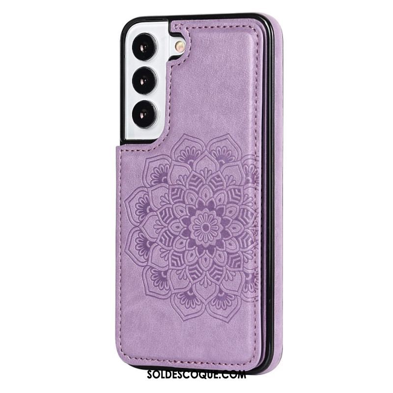 Coque Samsung Galaxy S22 5G Porte-Cartes Impression Mandala